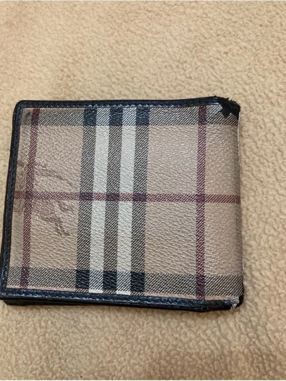 Authentic Burberry Mens Bifold Wallet Tons Of Space And Split Cash Section